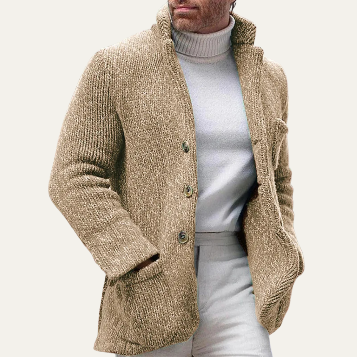 Cozy Men's Knit Button Cardigan Sweater