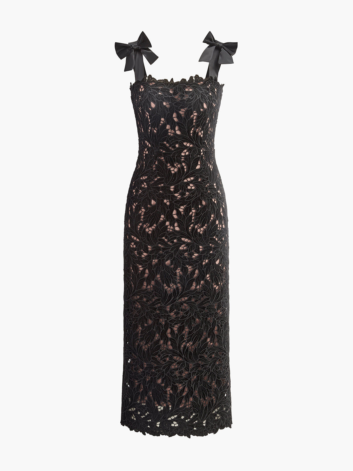 Pretty Patterned Ribbon Tie Dress - EasyApparels