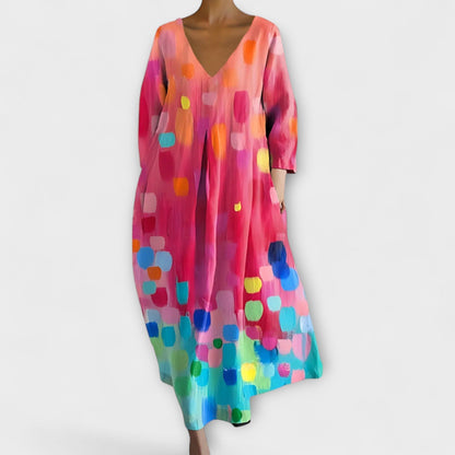 Stylish V Neck Long Evening Dress
