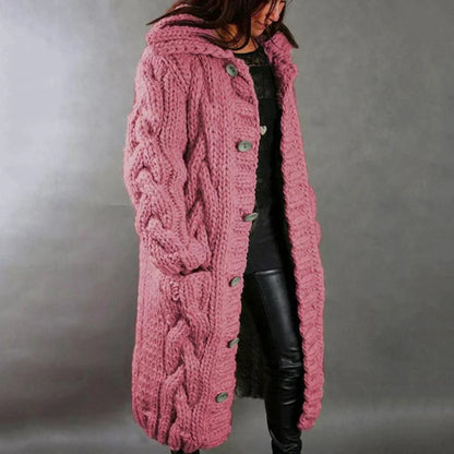 Soft Women's Oversized Cable Knit Winter Cardigan