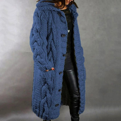 Soft Women's Oversized Cable Knit Winter Cardigan - EasyApparels