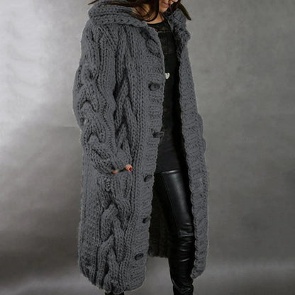 Soft Women's Oversized Cable Knit Winter Cardigan