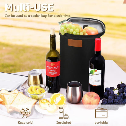 Thermal Double Wine Bottle Tote Bag