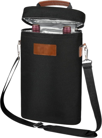 Thermal Double Wine Bottle Tote Bag - Pexav
