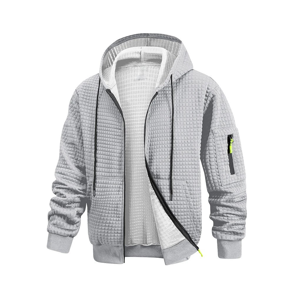 Soft Textured Waffle Hooded Sweatshirt