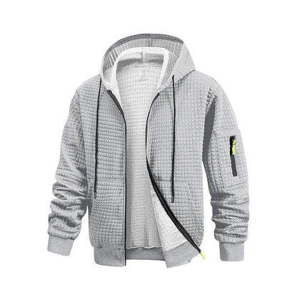 Soft Textured Waffle Hooded Sweatshirt