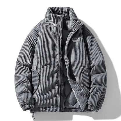 Loose Fit Crew Neck Bomber Jacket for Men