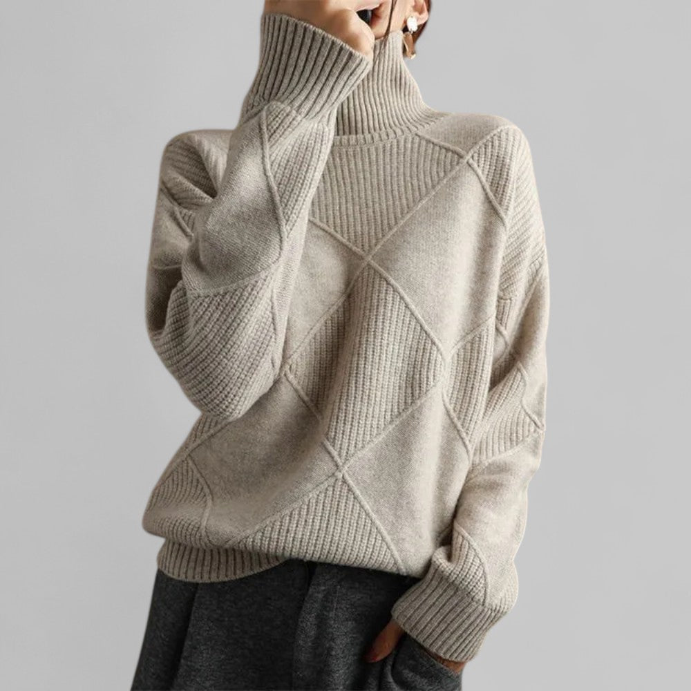 Ladies' Colorful Winter Knit Turtleneck Sweater