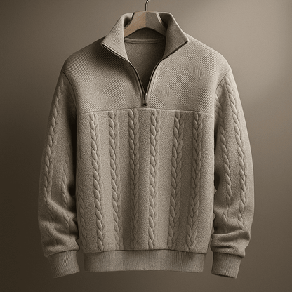 Cozy Marine Quarter Zip Sweater