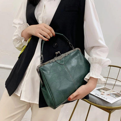 Classic Buckle Leather Shoulder Bag