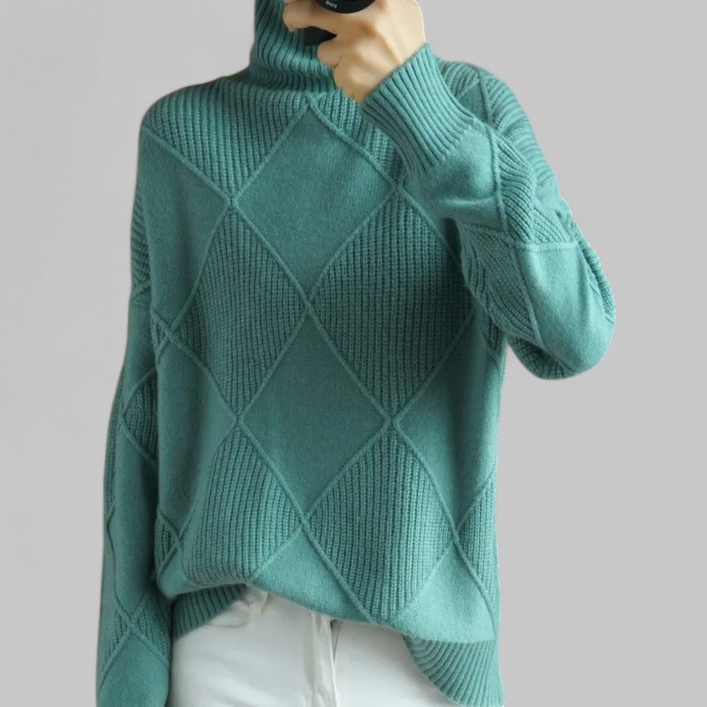 Ladies' Colorful Winter Knit Turtleneck Sweater