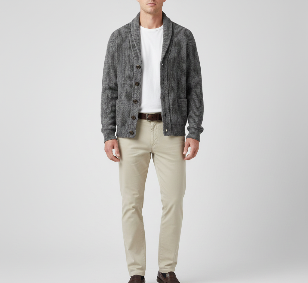 Warm Men's Wool Cardigan