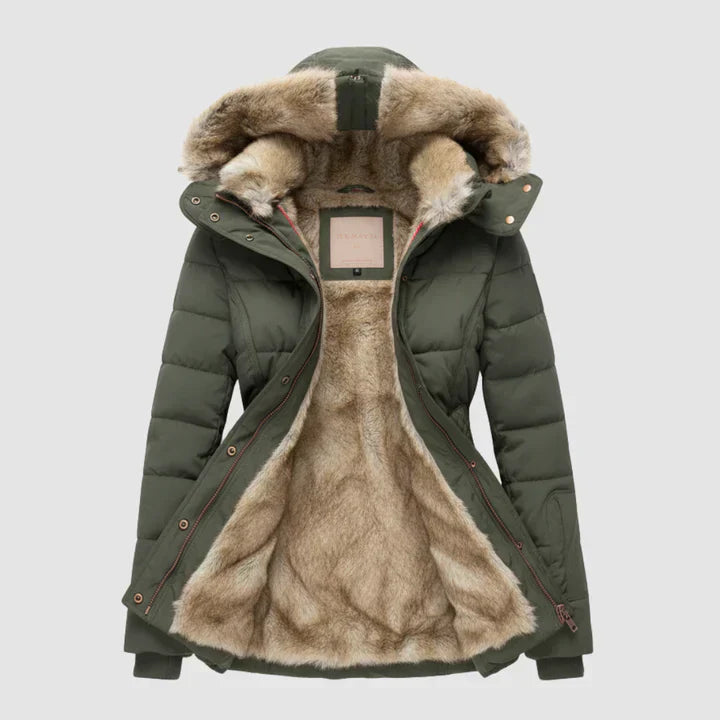 Ladies Warm Quilted Parka Jacket