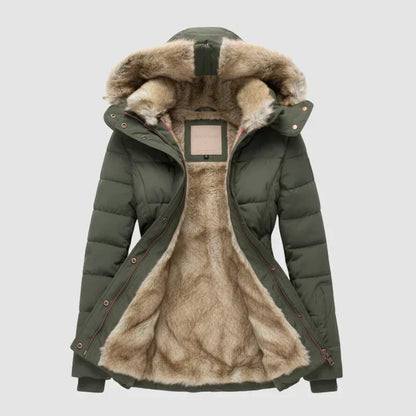 Ladies Warm Quilted Parka Jacket