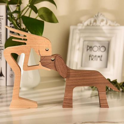 Unique Wooden Dog Figurine Set