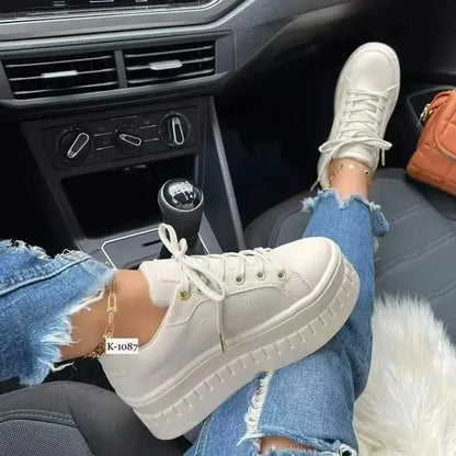 Comfortable Women's Block Heel Leather Shoes