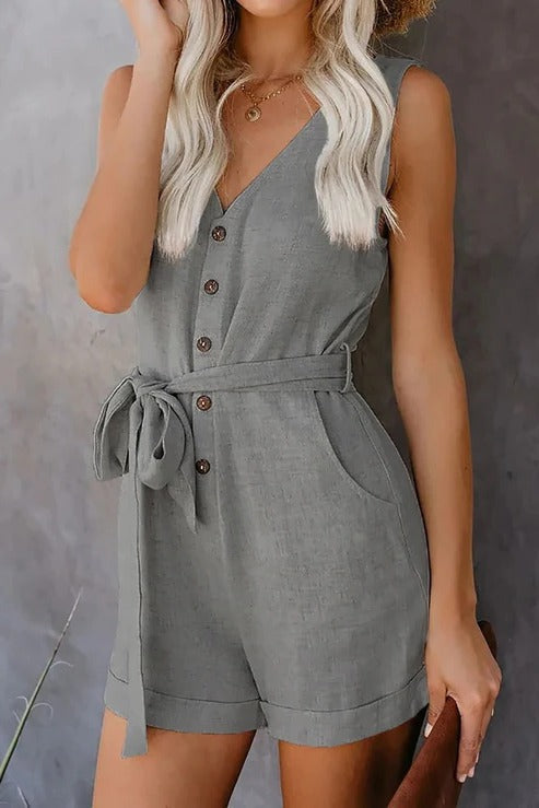 Ladies' Casual Pocket Romper