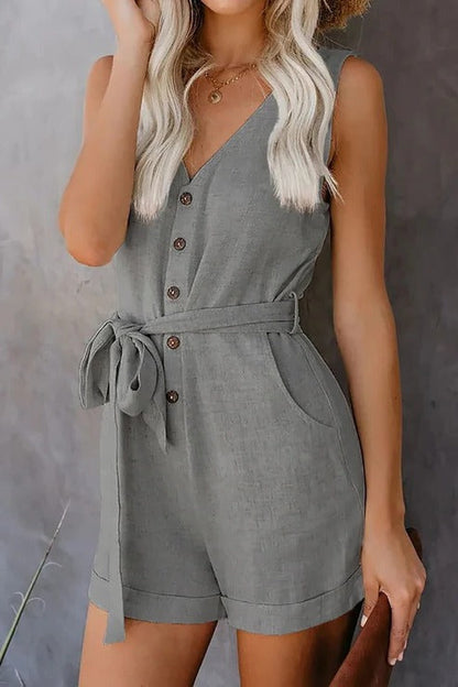 Ladies' Casual Pocket Romper