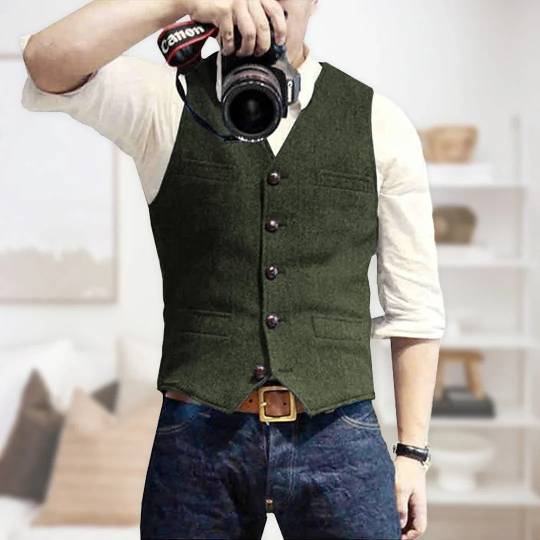 Classic Tank Top Leather Vest