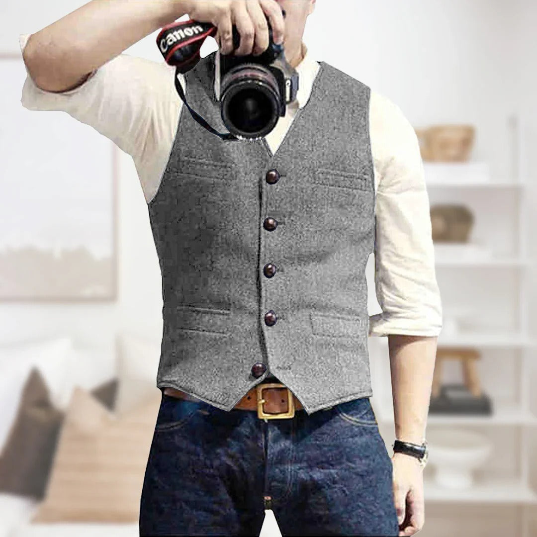 Classic Tank Top Leather Vest