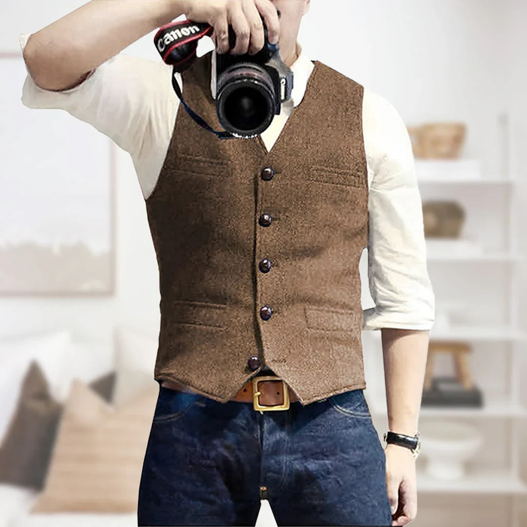 Classic Tank Top Leather Vest