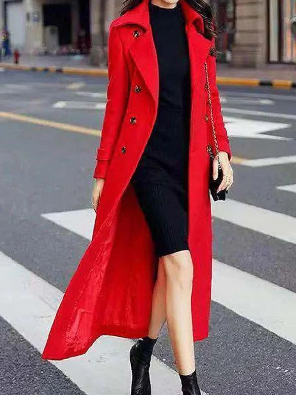 Ladies Warm Parka Jacket with Tie Waist