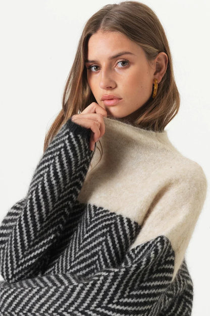 Comfy Oversized Crew Neck Knit Sweater for Women