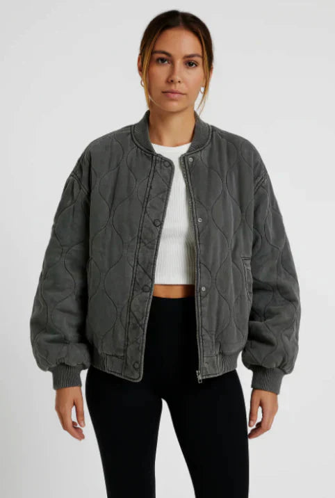 Warm Padded Women's Bomber Jacket - EasyApparels