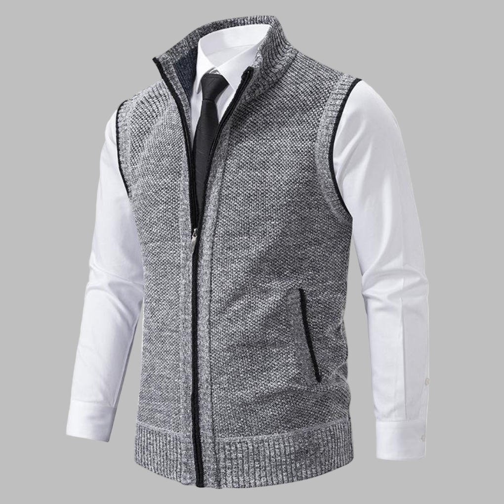 Warm Crew Neck Knitted Vest for Men