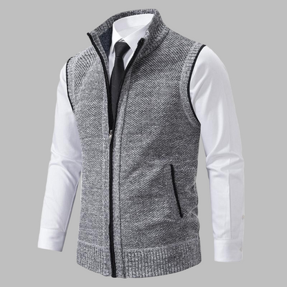Warm Crew Neck Knitted Vest for Men