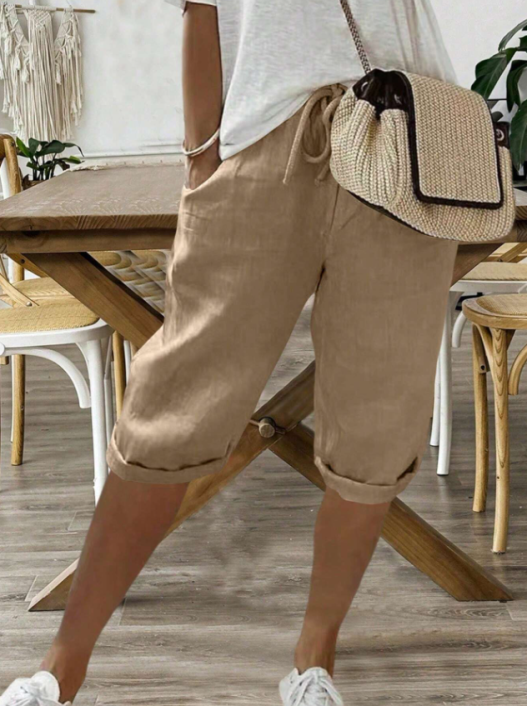 Ladies Elastic Waist Shorts - Vossary