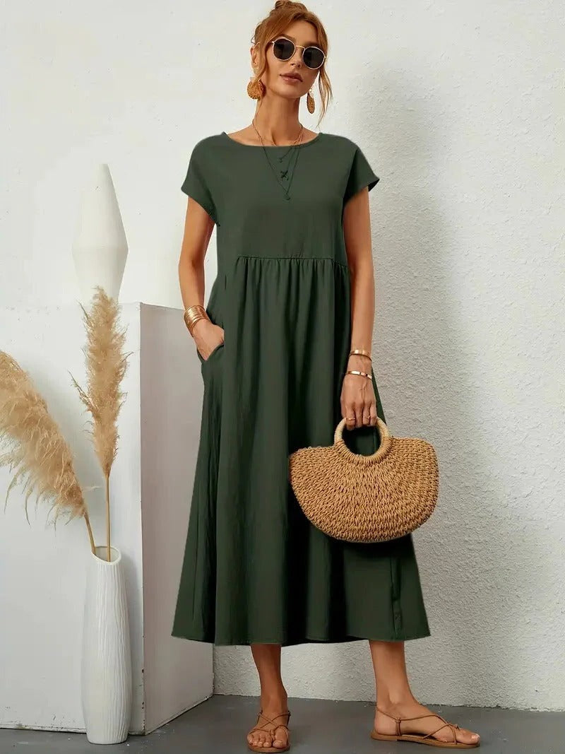 Stylish Ladies Dress with Side Pockets - EasyApparels