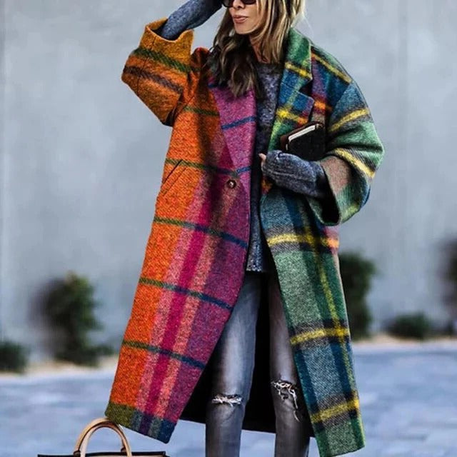 Colorful Full Length Trench Coat - EasyApparels
