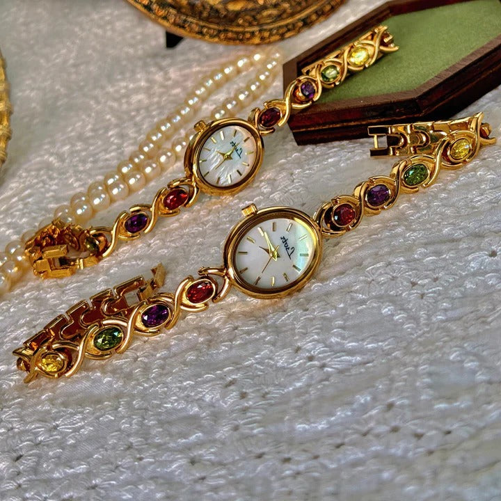 Women's Gemstone Oval Face Watch - EasyApparels