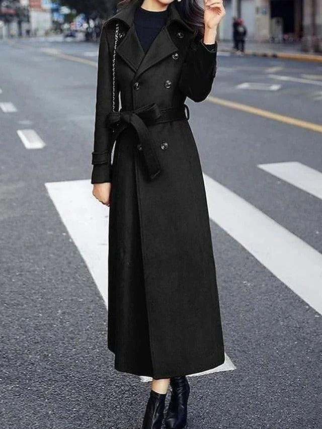 Ladies Warm Parka Jacket with Tie Waist