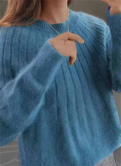 Soft Woman's Ribbed Knit Sweater - EasyApparels