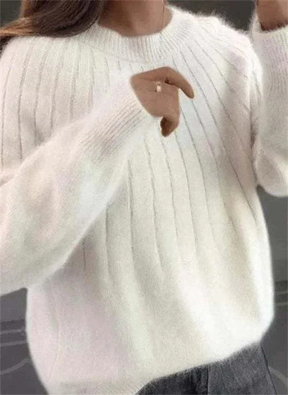 Soft Woman's Ribbed Knit Sweater