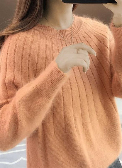 Soft Woman's Ribbed Knit Sweater
