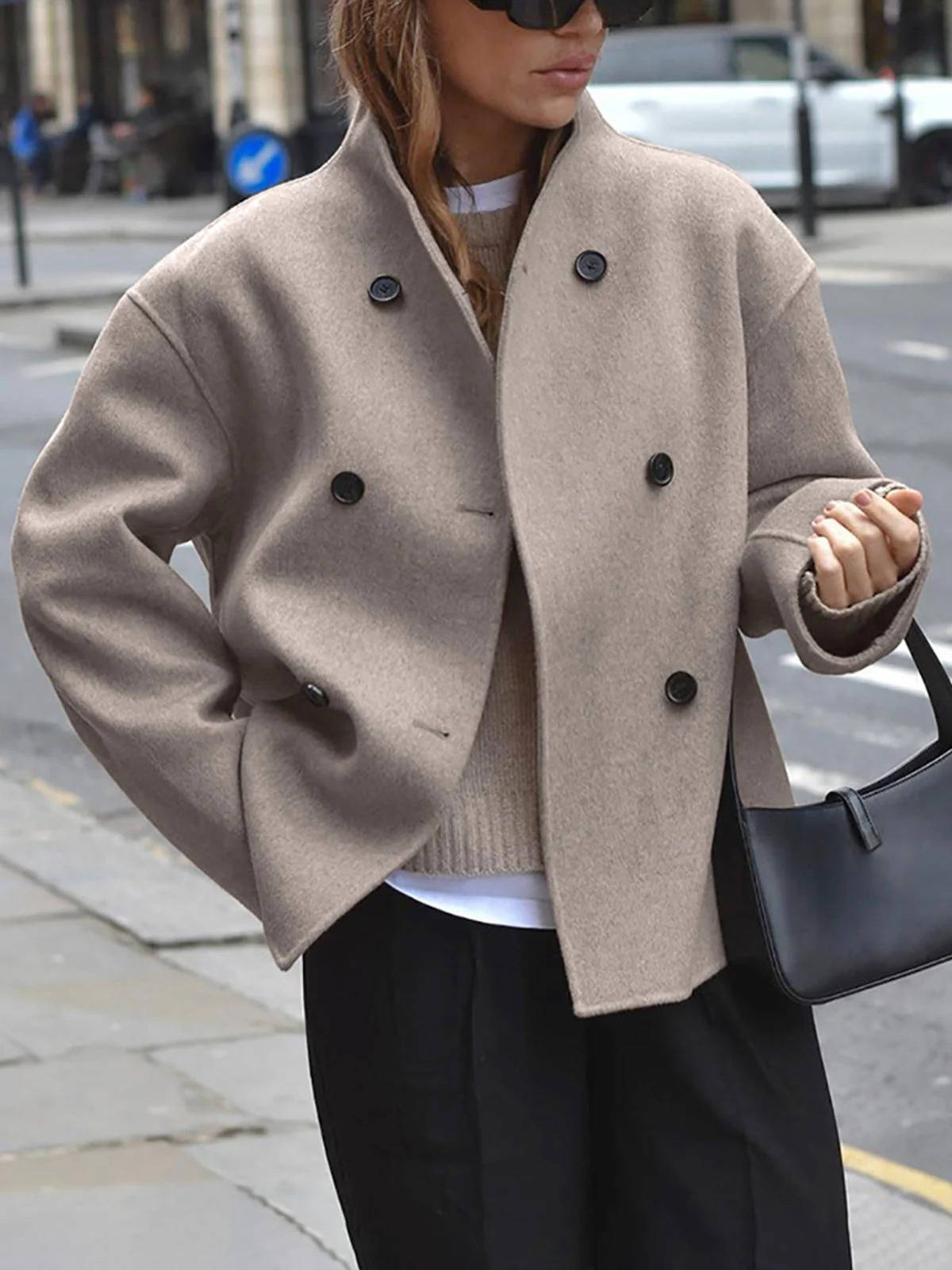 Classic Short Fitted Wool Coat - EasyApparels