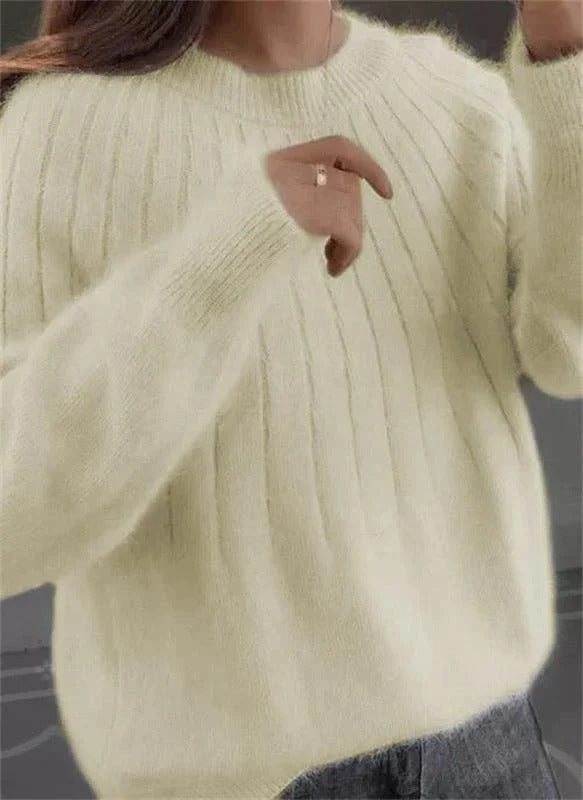Soft Woman's Ribbed Knit Sweater
