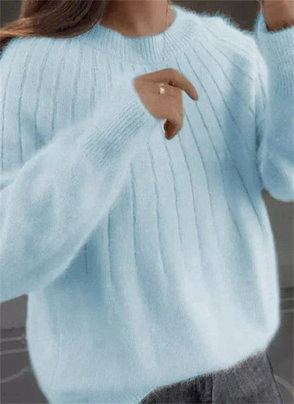 Soft Woman's Ribbed Knit Sweater