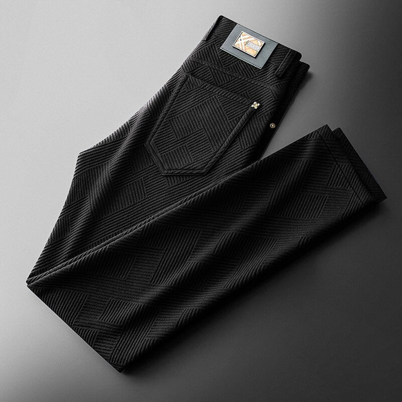 Comfortable Slim Fit Mens Pants with Textured Pattern - EasyApparels