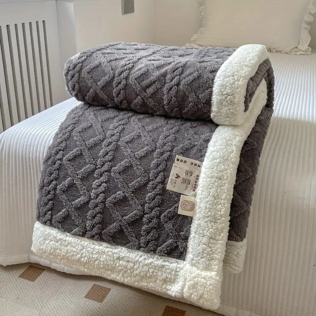 Plush Fleece Lined Throw Blanket