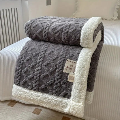 Plush Fleece Lined Throw Blanket