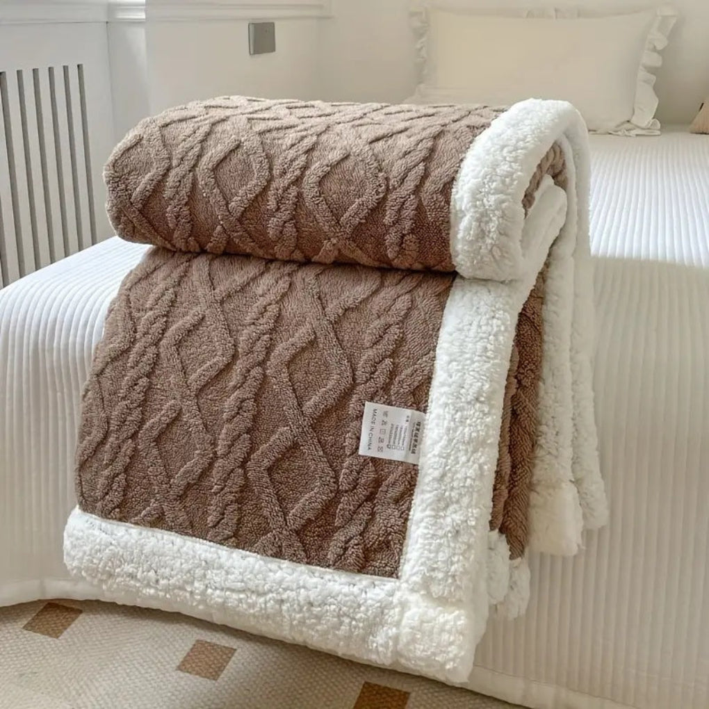 Plush Fleece Lined Throw Blanket