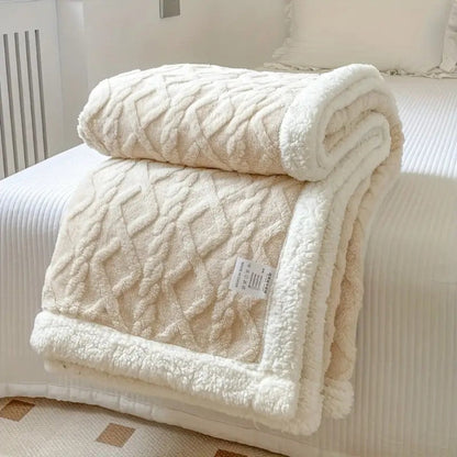 Plush Fleece Lined Throw Blanket