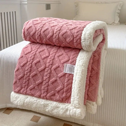 Plush Fleece Lined Throw Blanket