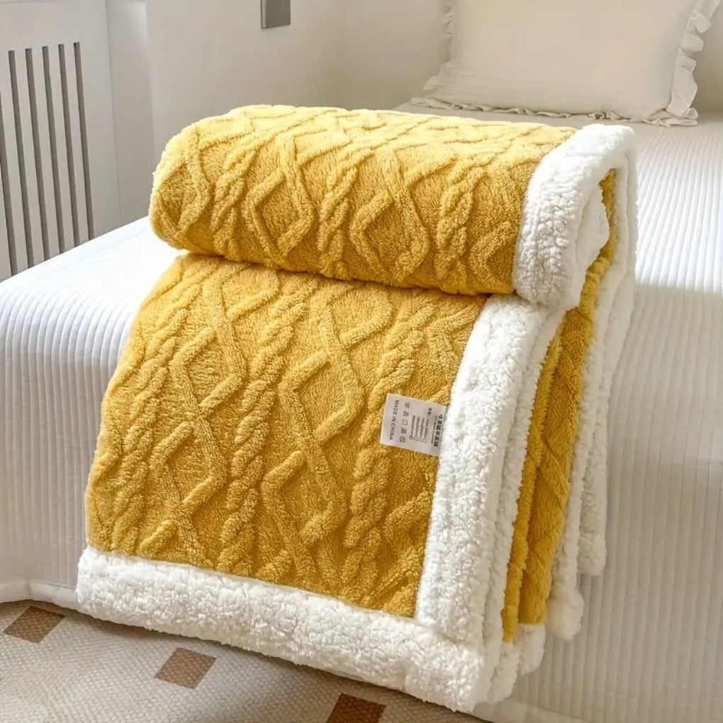 Plush Fleece Lined Throw Blanket
