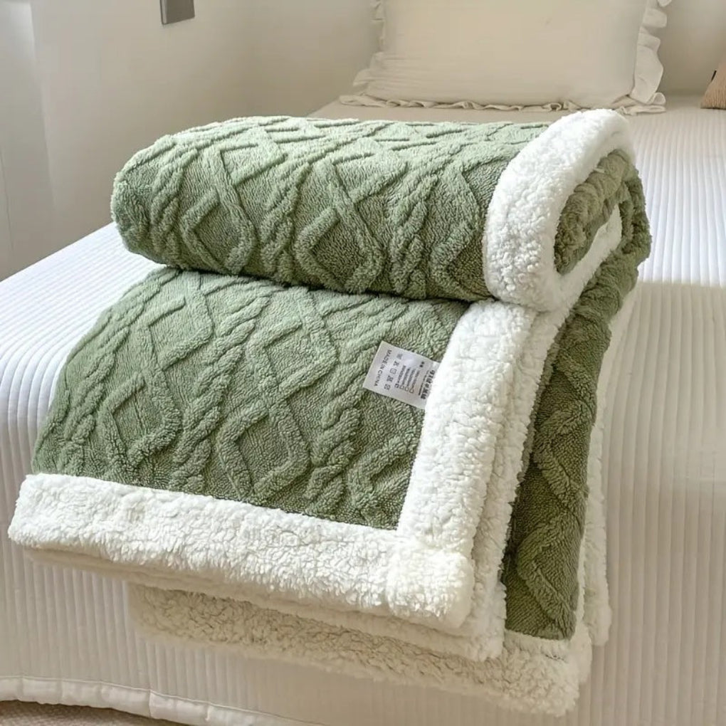 Plush Fleece Lined Throw Blanket