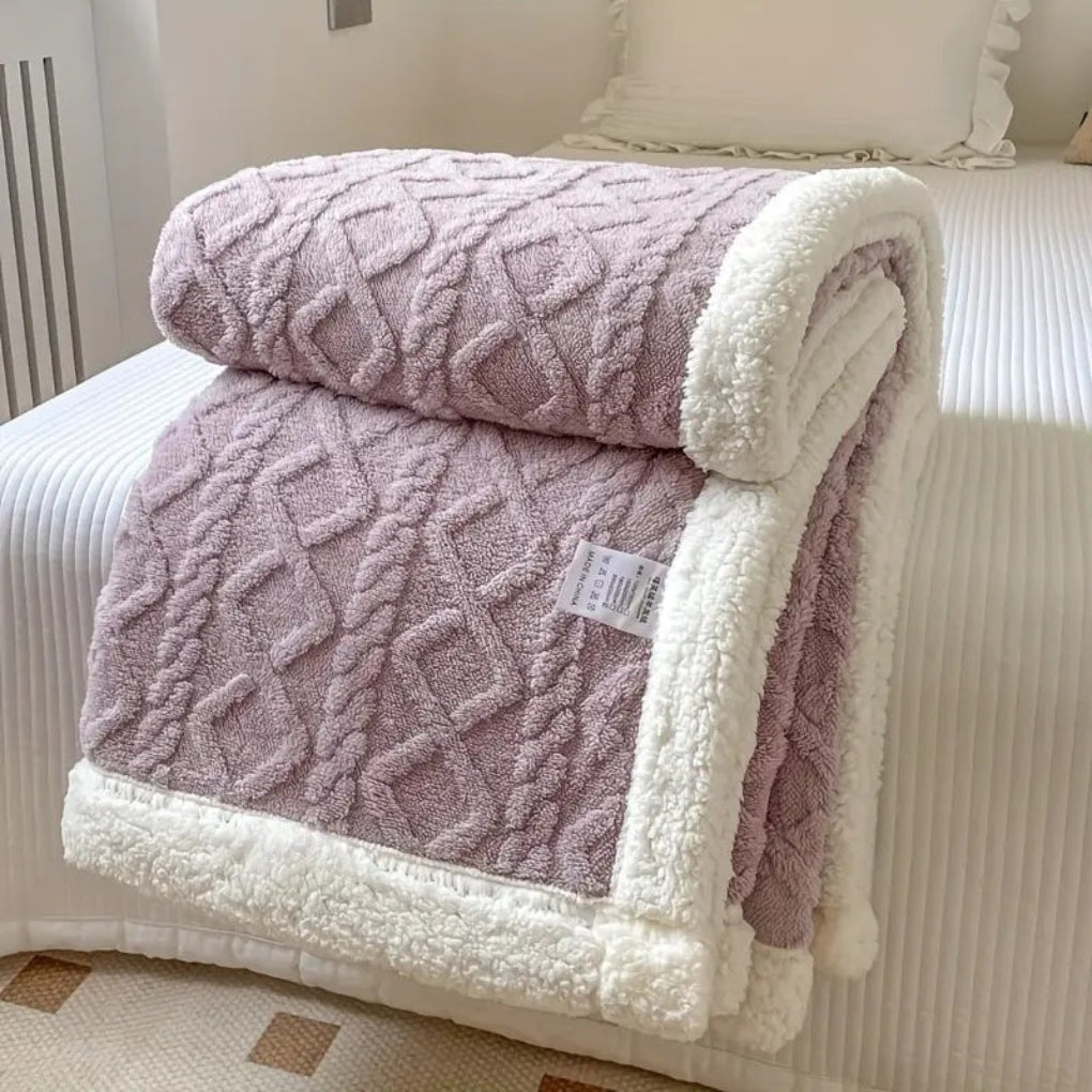 Plush Fleece Lined Throw Blanket - Vossary
